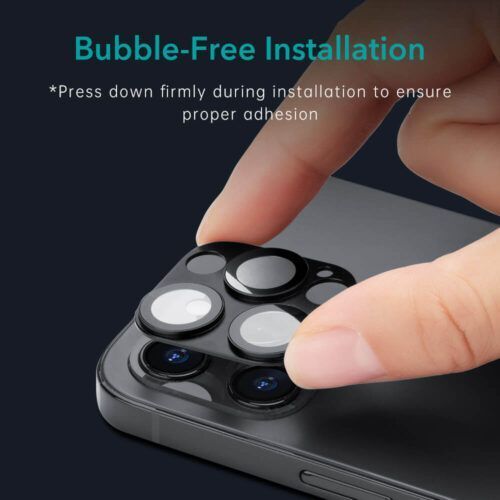 Alternative view of ESR Full Cover 9H Camera Glass iPhone 12 Pro Black (2-Pack)