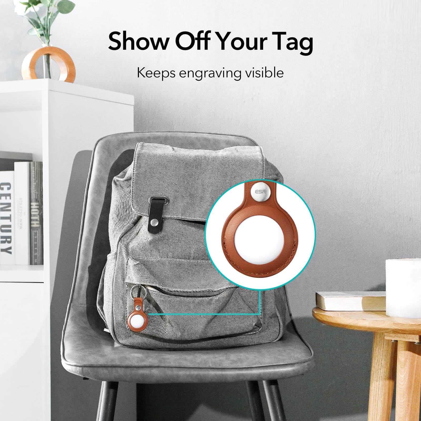 ESR AirTag Metro Leather Keychain Case Brown ΘΗΚΕΣ ESR ESR AirTag Metro Leather Keychain Case Brown - Image 7