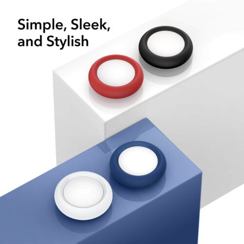Alternative view of (4 Pack) ESR AirTag Stick-On Silicone Holder Black/White/Red/Blue