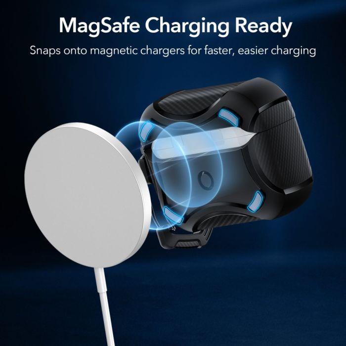 ESR AirPods Pro Cyber Armor Case Black (Magsafe Compatible) APPLE AIRPODS ESR ESR AirPods Pro Cyber Armor Case Black (Magsafe Compatible) - Image 3
