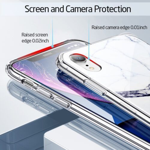 Alternative view of ESR iPhone XR Mimic Marble White Sierra (489424066942)
