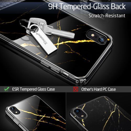 Alternative view of ESR iPhone XR Mimic Marble Black Gold (489424071205)