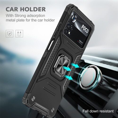 Alternative view of Armor Ringstand Case Black Xiaomi Poco X4 Pro 5G