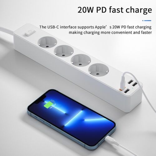 Alternative view of WiWU PD20W Power Strip White (U01EU)