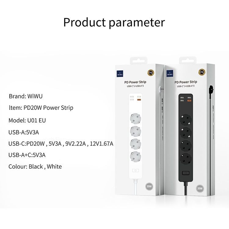 WiWU PD20W Power Strip White (U01EU) GADGETS WIWU WiWU PD20W Power Strip White (U01EU) - Image 6