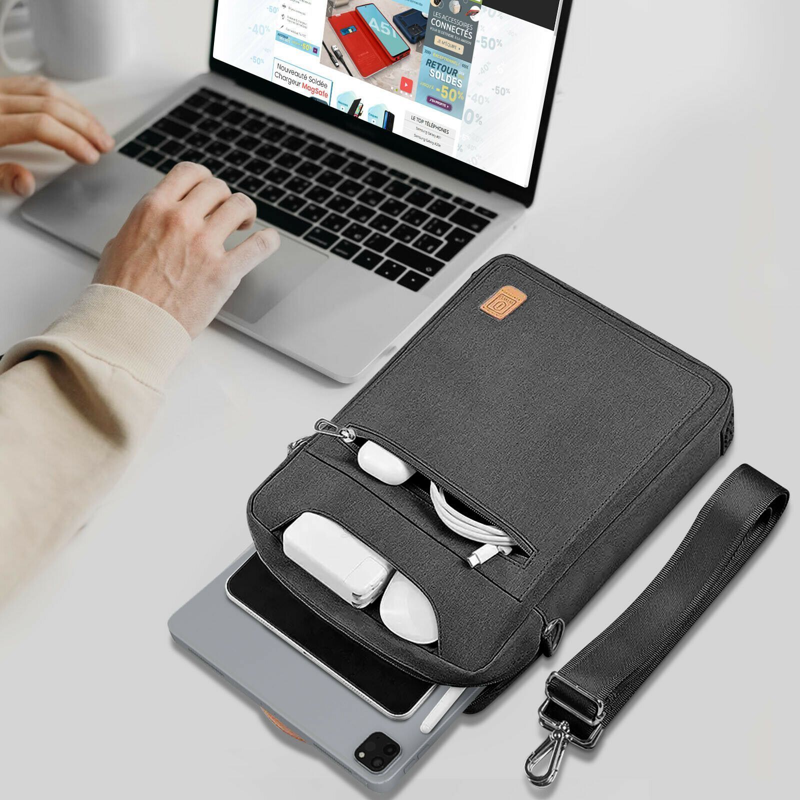 WiWU Pioneer HandBag Tablet & iPad 12,9″ Black STOCK OFFERS WIWU WiWU Pioneer HandBag Tablet & iPad 12,9" Black - Image 2