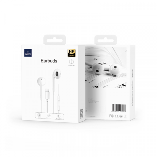 WiWU Earbuds USB-C Connector HF Sound White (EB303) ΑΚΟΥΣΤΙΚΑ-BLUETOOTH WIWU WiWU Earbuds USB-C Connector HF Sound White (EB303)