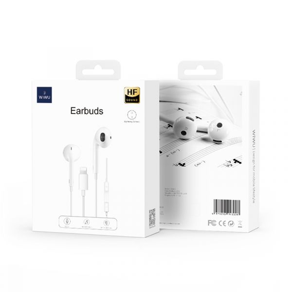 WiWU Earbuds Lightning Connector HF Sound White (EB302) ΑΚΟΥΣΤΙΚΑ-BLUETOOTH WIWU WiWU Earbuds Lightning Connector HF Sound White (EB302)