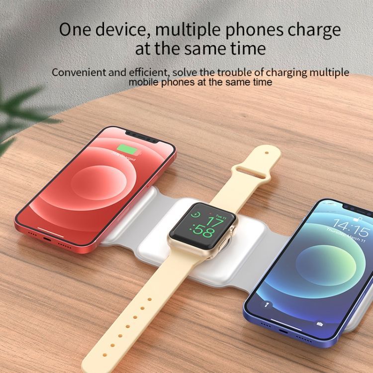 Siipro 3in1 MagSafe 15W Wireless Charging Folding Station Black (SW-42B) APPLE WATCH SIIPRO Siipro 3in1 MagSafe 15W Wireless Charging Folding Station Black (SW-42B) - Image 2