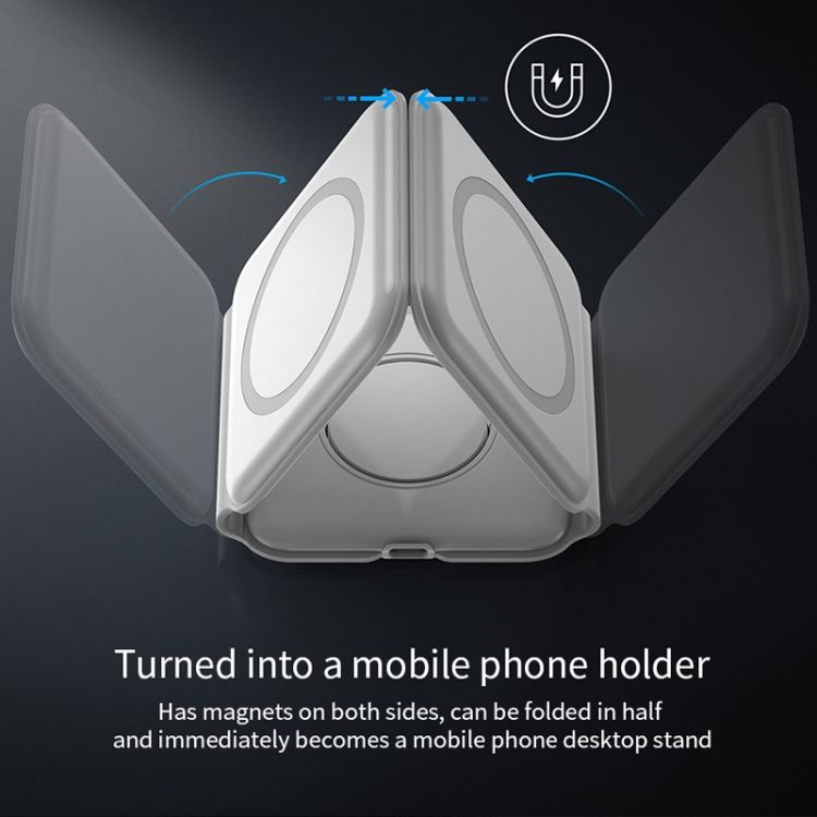 Siipro 3in1 MagSafe 15W Wireless Charging Folding Station Black (SW-42B) APPLE WATCH SIIPRO Siipro 3in1 MagSafe 15W Wireless Charging Folding Station Black (SW-42B) - Image 5