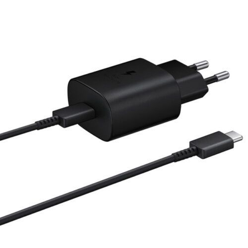 Samsung Fast Travel Φορτιστής 25W USB με Καλώδιο Type-C to Type-C Black