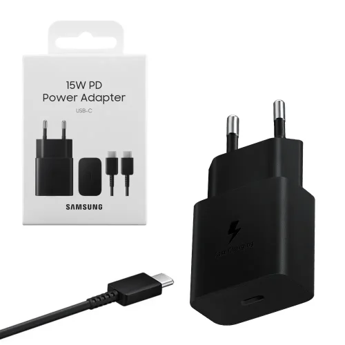 Samsung Fast Travel Φορτιστής 15W USB με Καλώδιο Type-C to Type-C Black ANDROID Samsung Original Samsung Fast Travel Φορτιστής 15W USB με Καλώδιο Type-C to Type-C Black