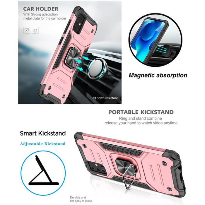 Armor Ringstand Case Rose Gold Xiaomi Redmi Note 10 5G/Poco M3 Pro 5G ΘΗΚΕΣ OEM Armor Ringstand Case Rose Gold Xiaomi Redmi Note 10 5G/Poco M3 Pro 5G - Image 6
