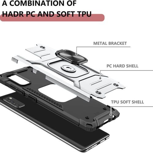 Alternative view of Θήκη Orso Armor Ringstand Silver Xiaomi Redmi Note 12 Pro+ 5G