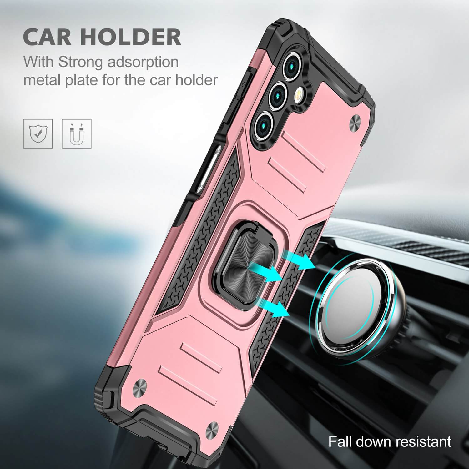 Θήκη Armor Ringstand Rose Gold Samsung Galaxy A15 ΘΗΚΕΣ Orso Θήκη Armor Ringstand Rose Gold Samsung Galaxy A15 - Image 2