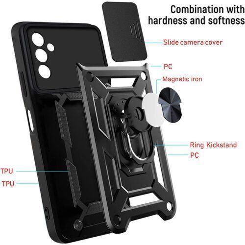 Alternative view of Θήκη Combo Kickstand Slide Camera Black Samsung Galaxy A15