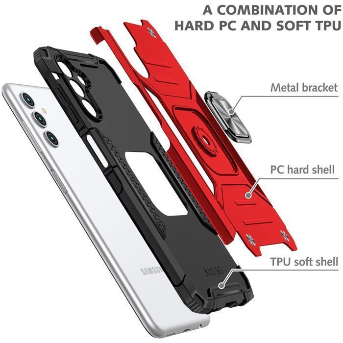 Armor Ringstand Case Red Samsung Galaxy A13 5G ΘΗΚΕΣ OEM Armor Ringstand Case Red Samsung Galaxy A13 5G - Image 2