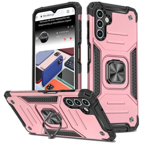 Θήκη Armor Ringstand Rose Gold Samsung Galaxy A15 ΘΗΚΕΣ Orso Θήκη Armor Ringstand Rose Gold Samsung Galaxy A15