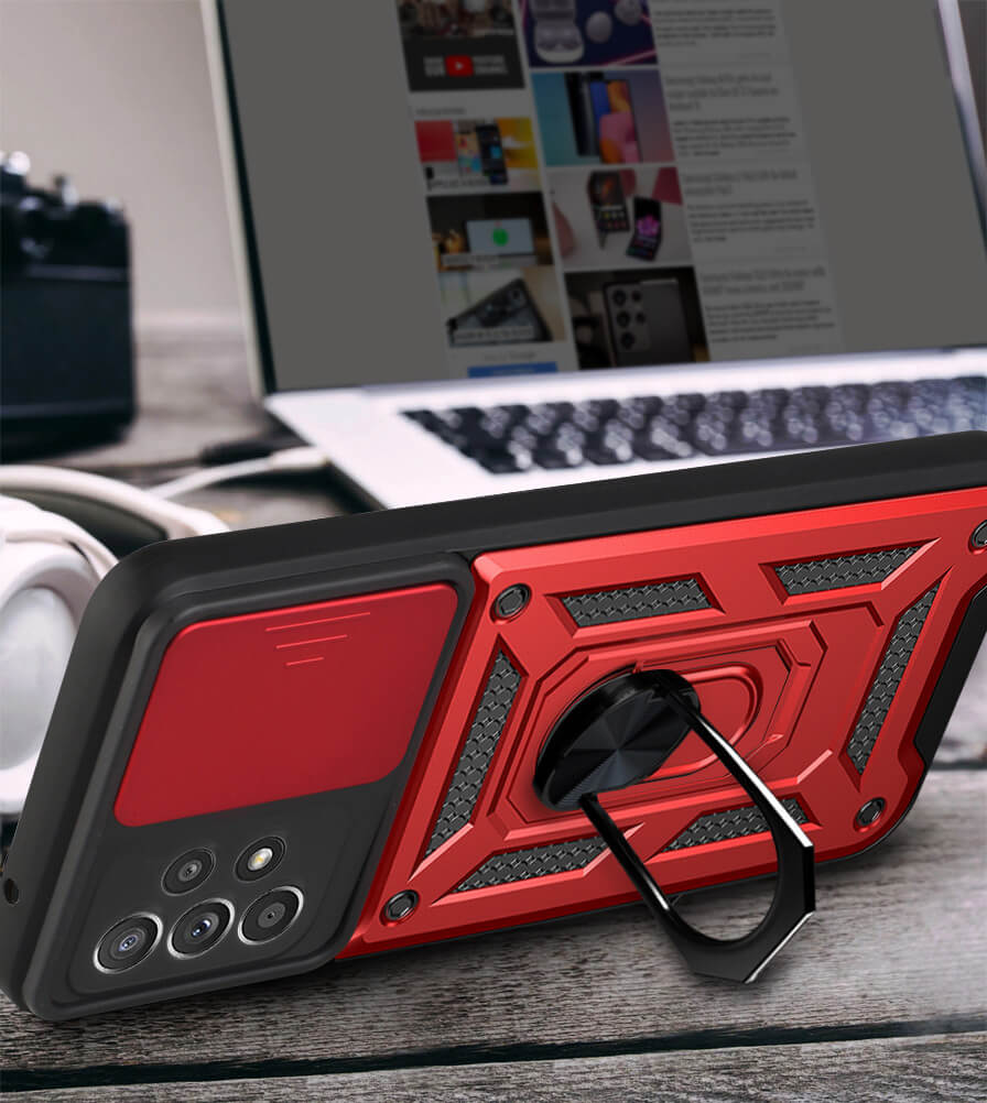 Combo Kickstand Slide Camera Case Red Samsung Galaxy A33 5G ΘΗΚΕΣ OEM Combo Kickstand Slide Camera Case Red Samsung Galaxy A33 5G - Image 2