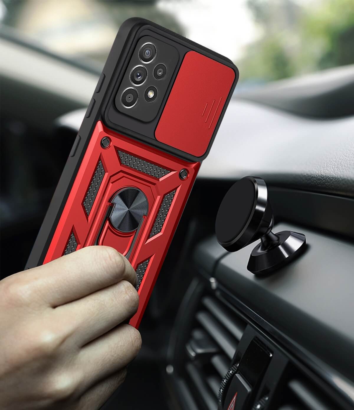 Combo Kickstand Slide Camera Case Red Samsung Galaxy A33 5G ΘΗΚΕΣ OEM Combo Kickstand Slide Camera Case Red Samsung Galaxy A33 5G - Image 3