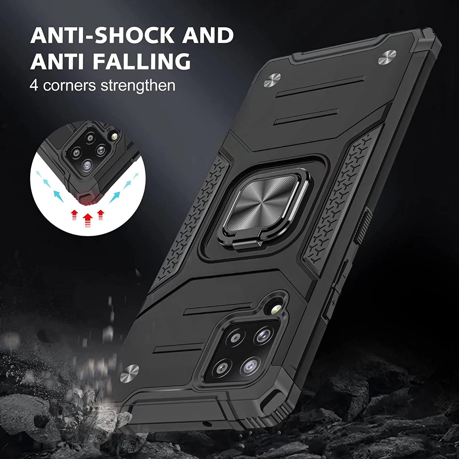 Armor Ringstand Case Black Samsung Galaxy M32 ΘΗΚΕΣ OEM Armor Ringstand Case Black Samsung Galaxy M32 - Image 2