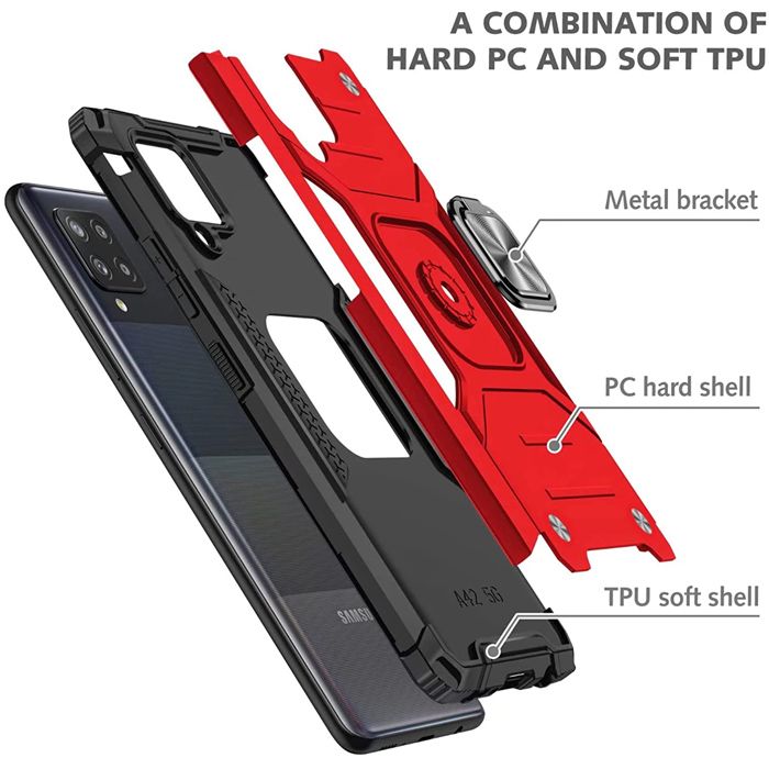 Armor Ringstand Case Red Xiaomi Poco X5 5G ΘΗΚΕΣ OEM Armor Ringstand Case Red Xiaomi Poco X5 5G - Image 3