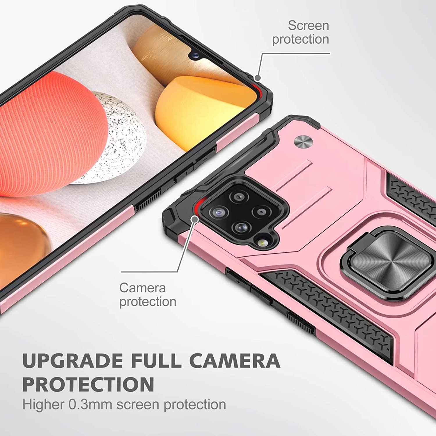Armor Ringstand Case Rose Gold Samsung Galaxy M32 ΘΗΚΕΣ OEM Armor Ringstand Case Rose Gold Samsung Galaxy M32 - Image 4