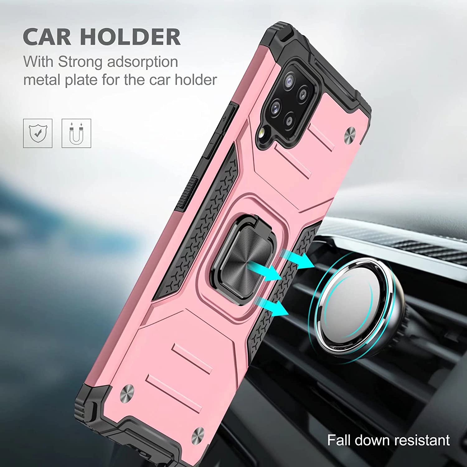 Armor Ringstand Case Rose Gold Samsung Galaxy M32 ΘΗΚΕΣ OEM Armor Ringstand Case Rose Gold Samsung Galaxy M32 - Image 3