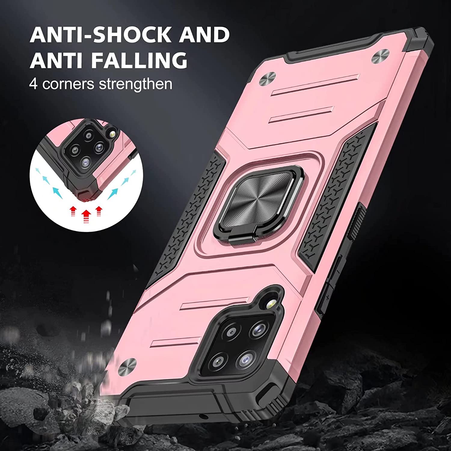 Armor Ringstand Case Rose Gold Samsung Galaxy M32 ΘΗΚΕΣ OEM Armor Ringstand Case Rose Gold Samsung Galaxy M32 - Image 5