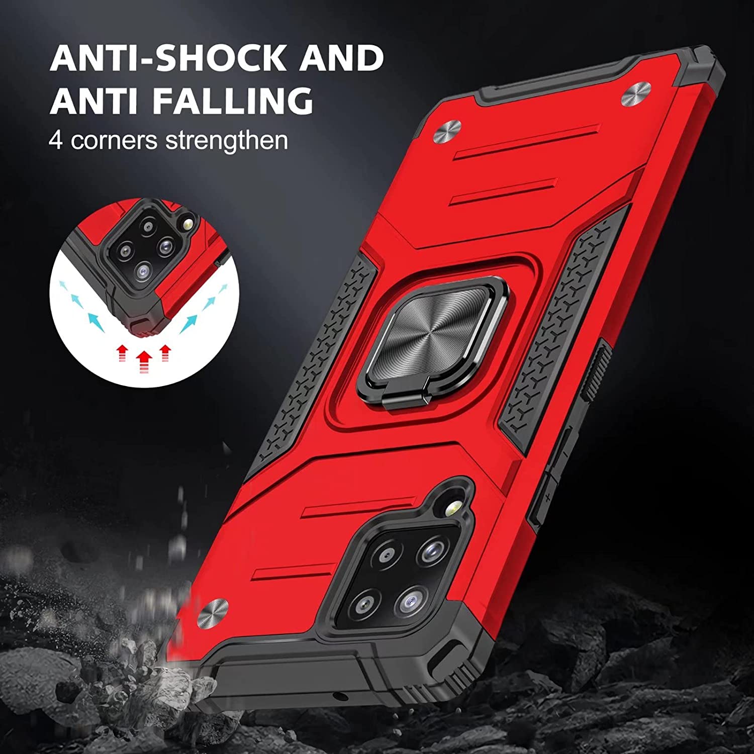 Θήκη Armor Ringstand Red Samsung Galaxy A14 4G/5G ΘΗΚΕΣ OEM Θήκη Armor Ringstand Red Samsung Galaxy A14 4G/5G - Image 2