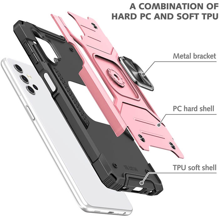 Armor Ringstand Case Rose Gold Samsung Galaxy A32 5G ΘΗΚΕΣ OEM Armor Ringstand Case Rose Gold Samsung Galaxy A32 5G - Image 4