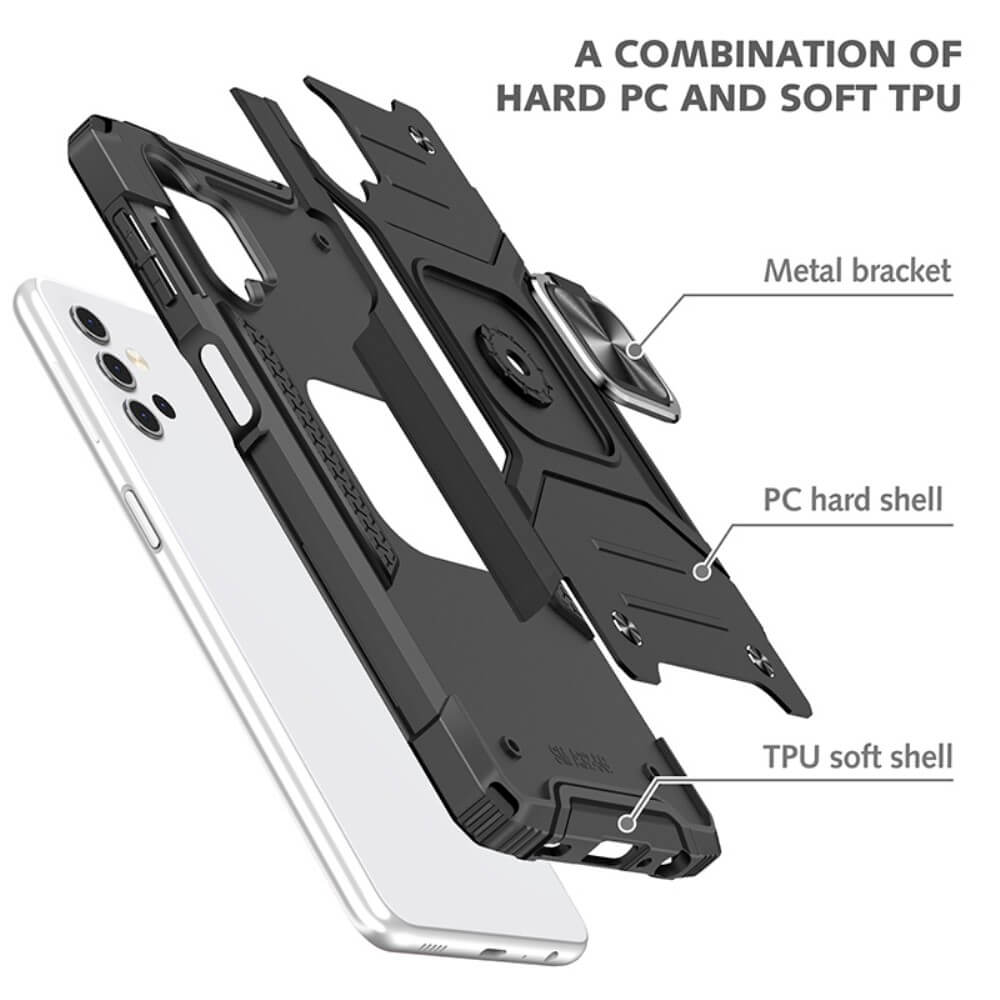 Armor Ringstand Case Black Samsung Galaxy A32 4G ΘΗΚΕΣ OEM Armor Ringstand Case Black Samsung Galaxy A32 4G - Image 2