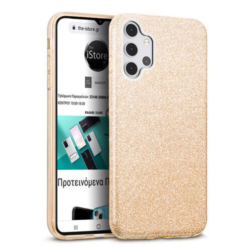 Hybrid Strass Gold Case Samsung Galaxy A32 4G ΘΗΚΕΣ OEM Hybrid Strass Gold Case Samsung Galaxy A32 4G