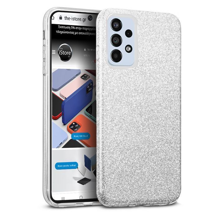 Hybrid Strass Silver Case Samsung Galaxy A33 5G ΘΗΚΕΣ OEM Hybrid Strass Silver Case Samsung Galaxy A33 5G