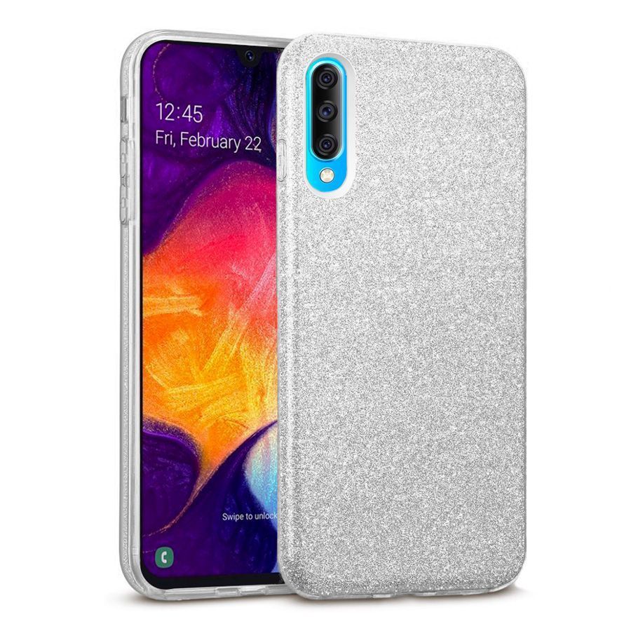 Hybrid Strass Full Silver Case Galaxy A50 ΘΗΚΕΣ OEM Hybrid Strass Full Silver Case Galaxy A50