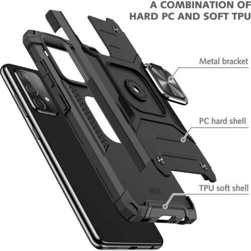 Alternative view of Armor Ringstand Case Black Xiaomi Redmi Note 11/11s