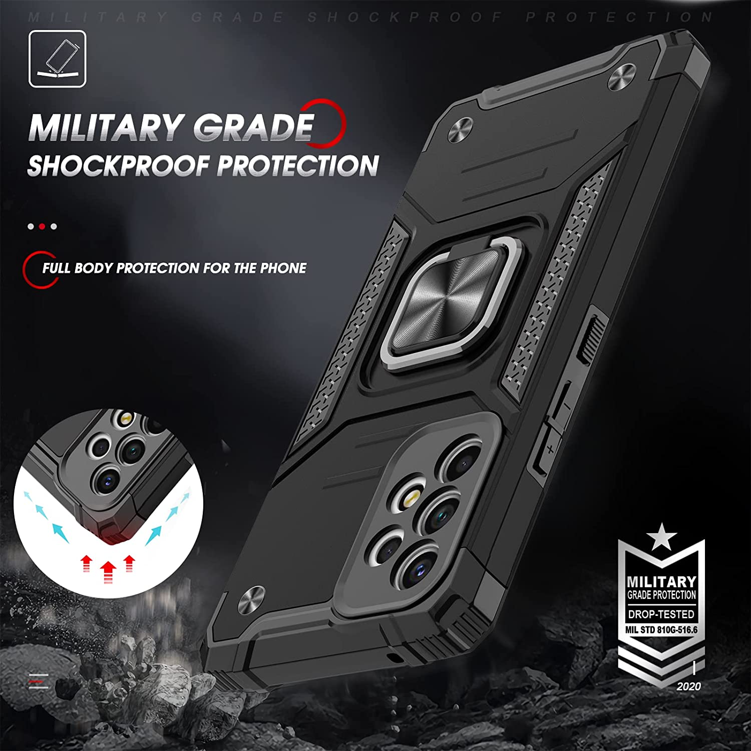 Armor Ringstand Case Silver Samsung Galaxy A13 ΘΗΚΕΣ OEM Armor Ringstand Case Silver Samsung Galaxy A13 - Image 3