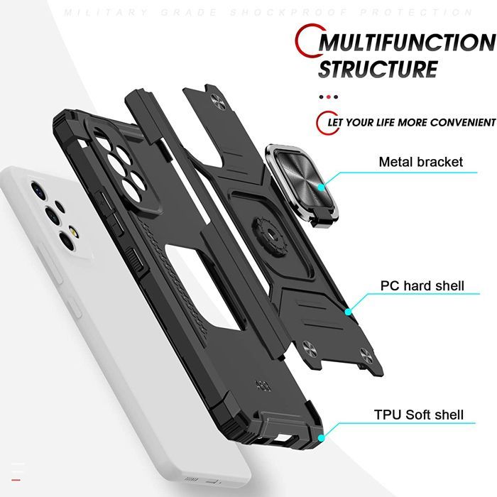 Armor Ringstand Case Silver Samsung Galaxy A13 ΘΗΚΕΣ OEM Armor Ringstand Case Silver Samsung Galaxy A13 - Image 2