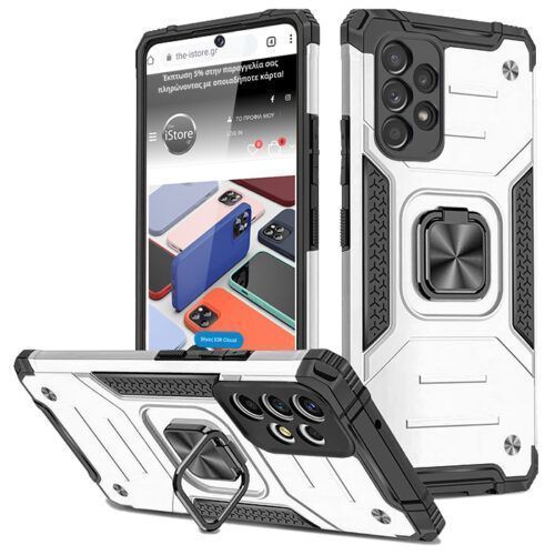 Armor Ringstand Case Silver Samsung Galaxy A13 ΘΗΚΕΣ OEM Armor Ringstand Case Silver Samsung Galaxy A13
