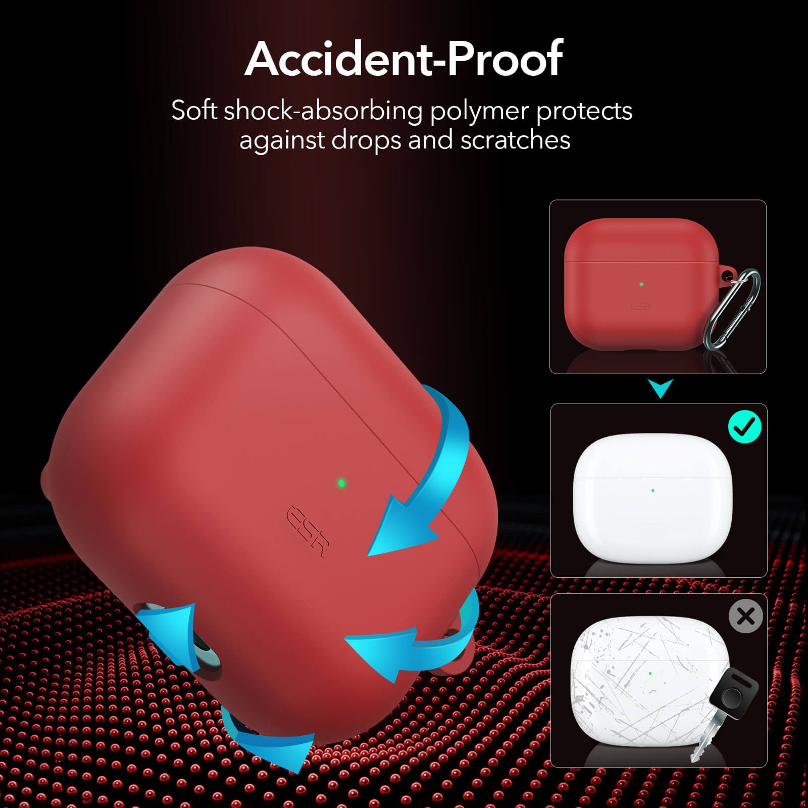ESR HaloLock MagSafe Soft Case AirPods 3 Red APPLE AIRPODS ESR ESR HaloLock MagSafe Soft Case AirPods 3 Red - Image 4