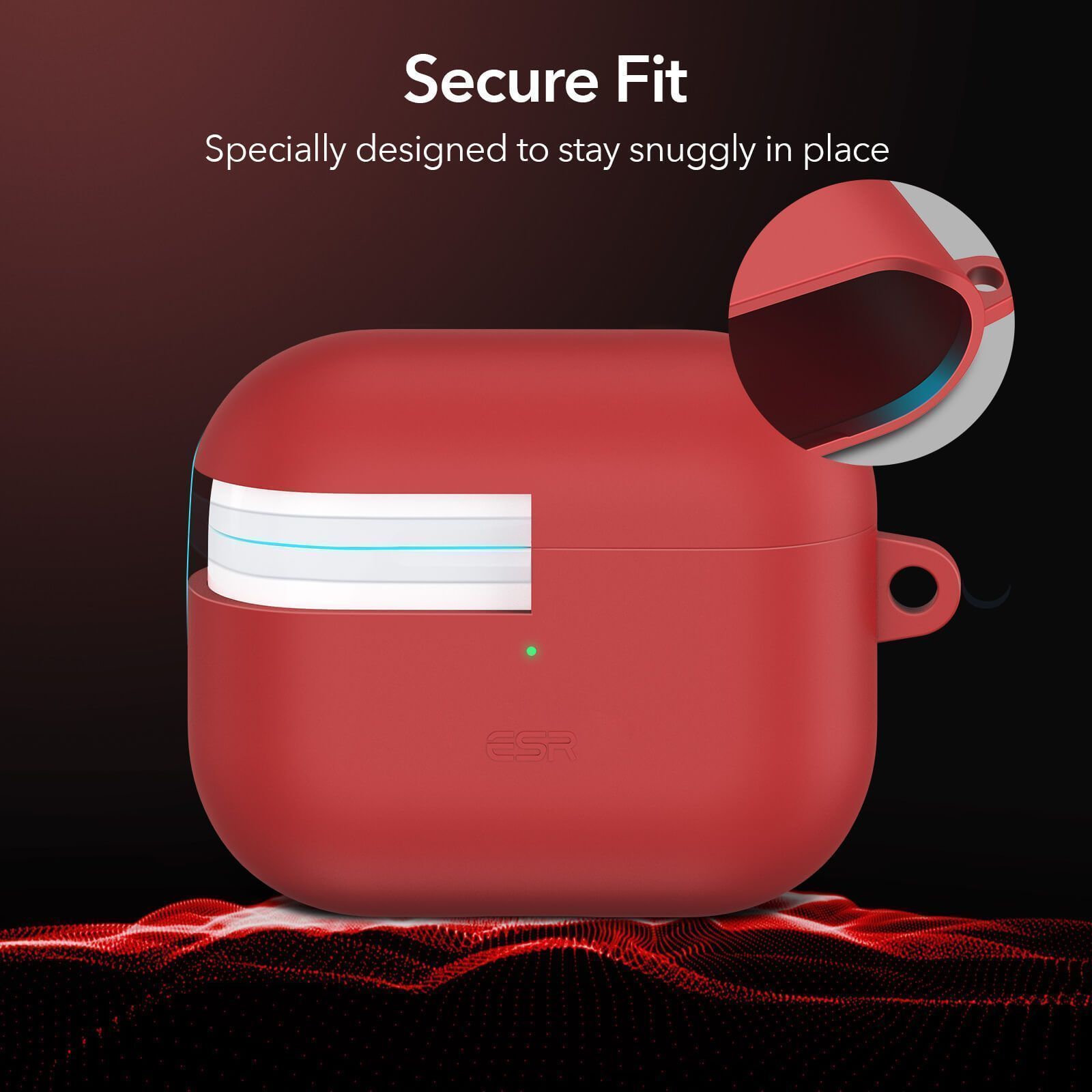 ESR HaloLock MagSafe Soft Case AirPods 3 Red APPLE AIRPODS ESR ESR HaloLock MagSafe Soft Case AirPods 3 Red - Image 3