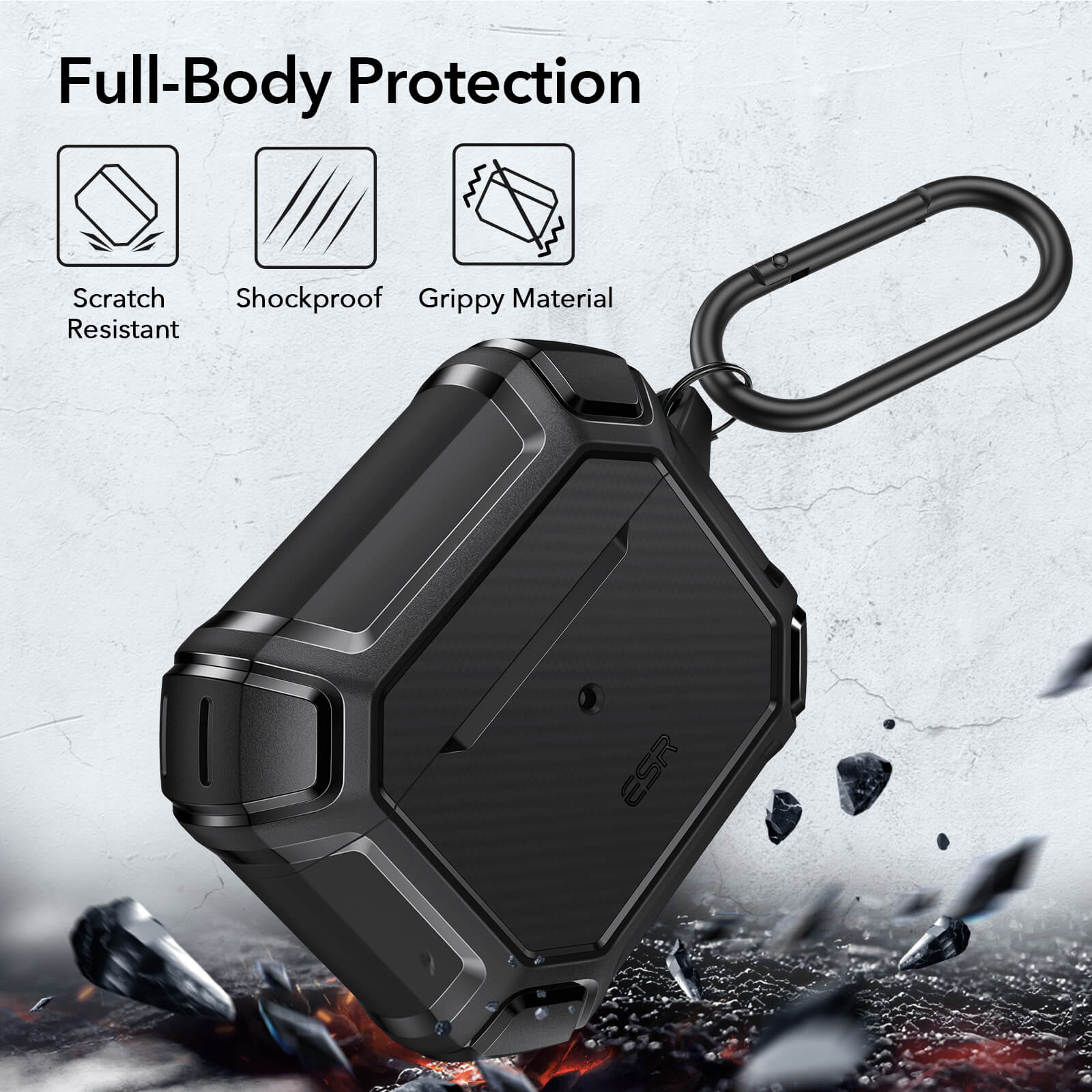 ESR Shock Armor Tought Case AirPods 3 Black APPLE AIRPODS ESR ESR Shock Armor Tought Case AirPods 3 Black - Image 8