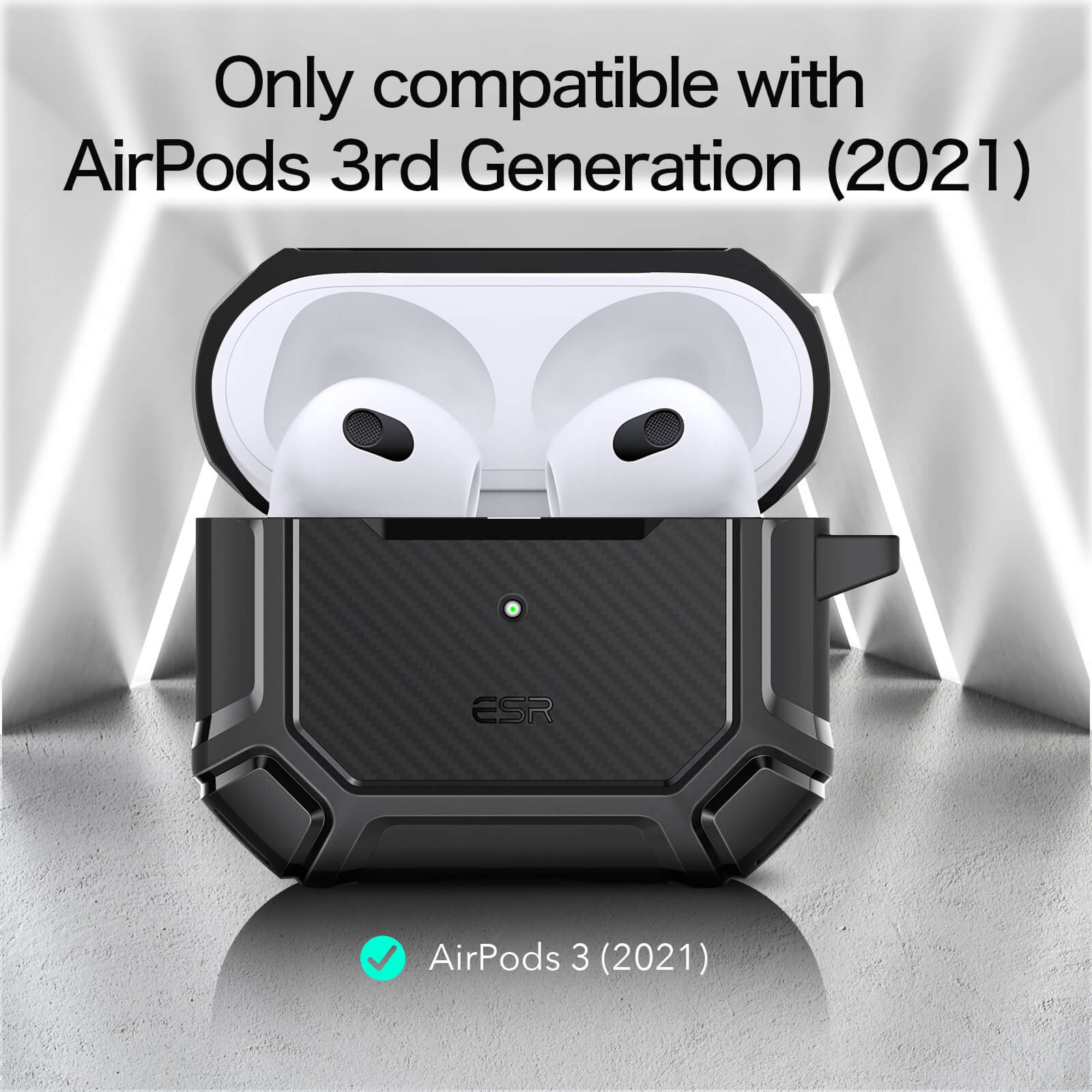 ESR Shock Armor Tought Case AirPods 3 Black APPLE AIRPODS ESR ESR Shock Armor Tought Case AirPods 3 Black - Image 3