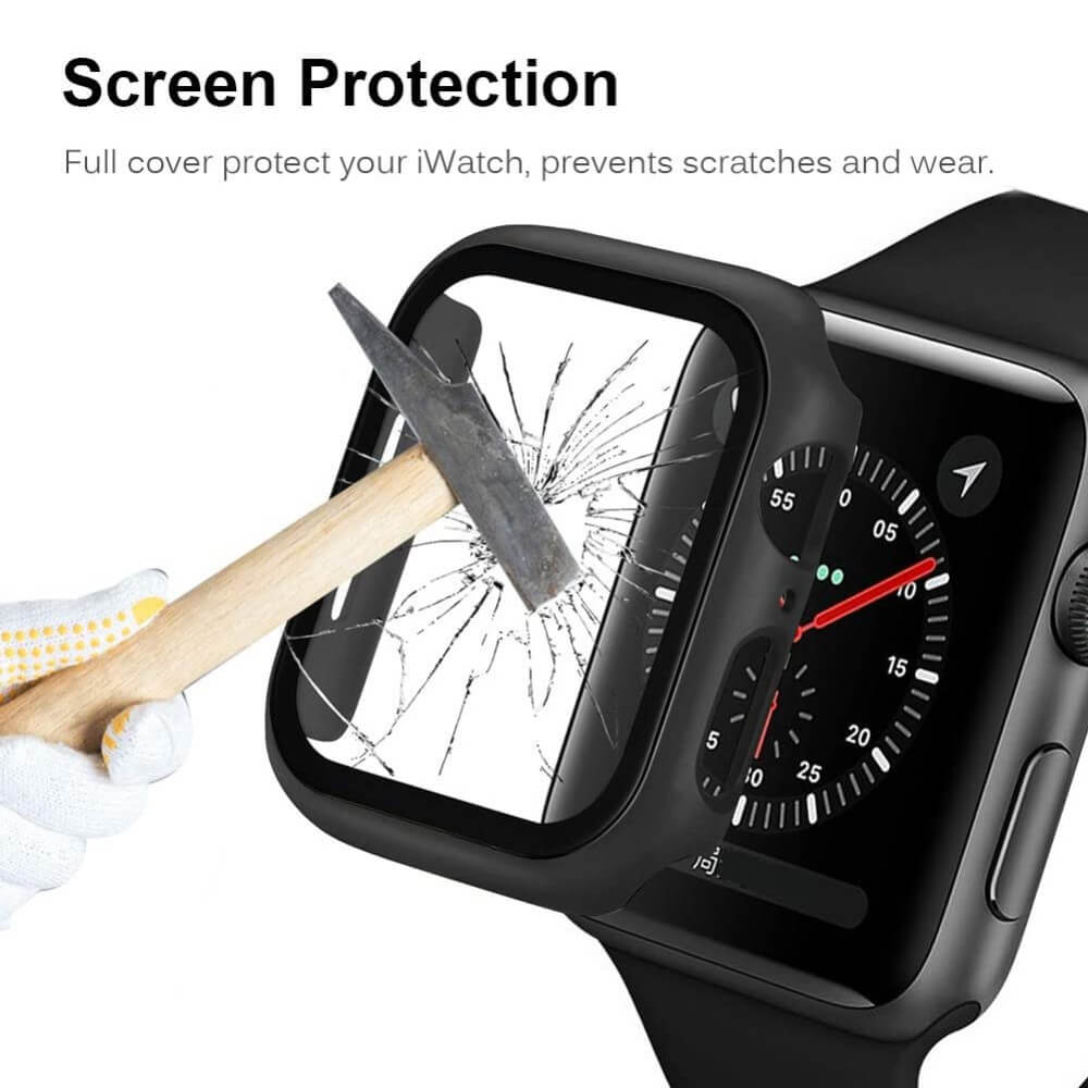 2-in-1 Hard Frame Black + Tempered Glass Apple Watch 41mm APPLE WATCH OEM 2-in-1 Hard Frame Black + Tempered Glass Apple Watch 41mm - Image 2