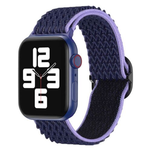 Alternative view of Elegant Nylon Strap Blue Apple Watch 44/45/46/49mm