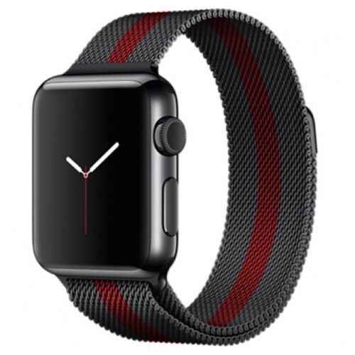 OEM Milanese Loop Red Stripe για Apple Watch 44/45/46/49mm
