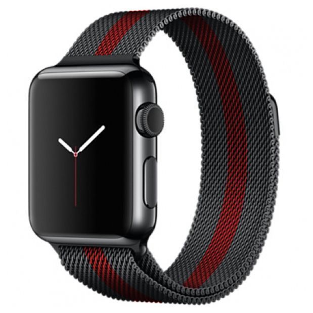 OEM Milanese Loop Red Stripe για Apple Watch 44/45/46/49mm APPLE WATCH OEM OEM Milanese Loop Red Stripe για Apple Watch 44/45/46/49mm