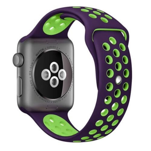 OEM Purple Green Sport Silicone Λουράκι Apple Watch 44/45/46/49mm