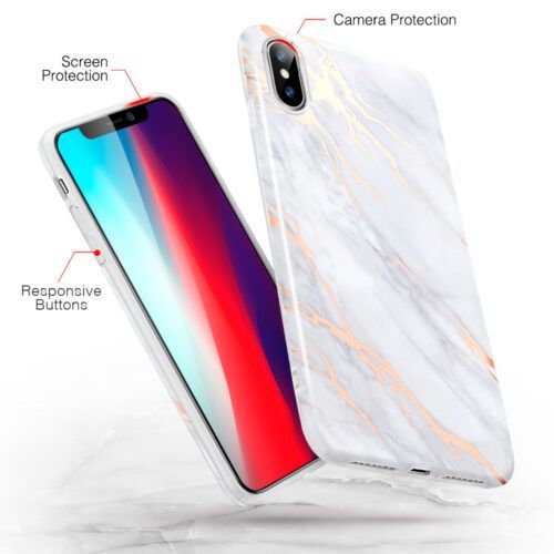 Alternative view of ESR iPhone Xs Max Soft Marble Grey Gold (B07FLTWMBS)