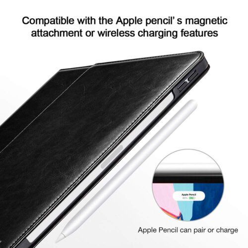 Alternative view of ESR Intelligent 2nd Gen Leather Black iPad Pro 11 (Apple Pencil Charging Compatible)